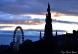 Scott Monument Ferries Wheel Edinburgh UK  