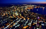 Space Needle, Downtown Seattle, Elliott Bay, Mount Rainier, South Seattle, New Year Eve 2014 