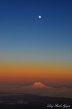 Mount Rainier and the Moon Golden Hour, Washington  