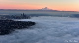 Wide spread fog over Seattle Puget Sound Mount Rainier at 5:07pm