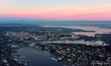 Pink Sky over Portage Bay, Ship Canal Bridge, University of Washington, Lake Washington