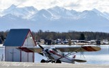 Super Cub at Lake Hood, Chugach Mountains, Anchorage, Alaska 