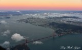 Sunset over Golden Gate Bridge San Francisco Oakland   