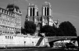 Notre Dame Cathedral Seine River, Paris, France  