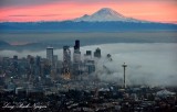  Red Sky over Mount Rainier, Foggy Downtown Seattle, Space Needle, Washington 5