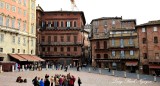 Buildings surrounding Piazza del Campo Siena Tuscany Italy 134 
