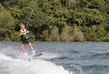 2 - FEET tied onto the Wakeboard