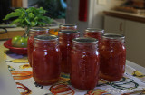 my last tomato project ~ canned crushed Romas