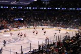 The Flyers take the ice for warmup.