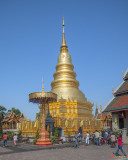 Wat Phra That Hariphunchai Phrathat Hariphunchai Chedi with Worshipers (DTHLU0011)