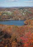 View from antique stone tower in Mount Tom State Park, CT