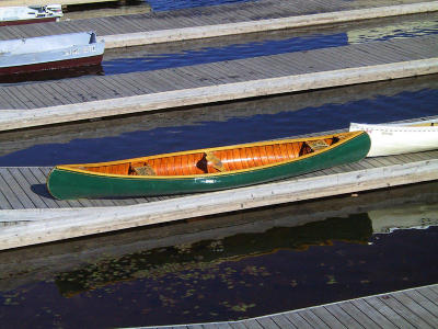 Green Wooden Canoe