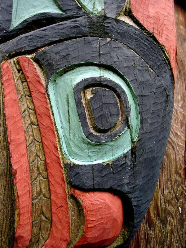 Closeup of Totem Carving
