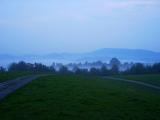 Early Evening Fog rolls over mountains surrounding the Fox Hill Inn