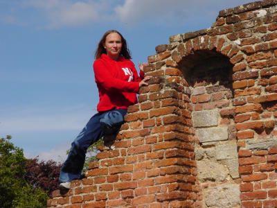 Rachael climbing Titchfield Abbey.jpg