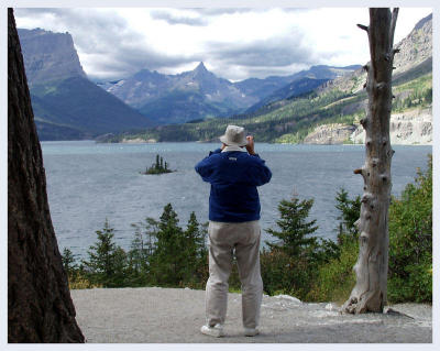 Ron photographing St. Mary's Lake