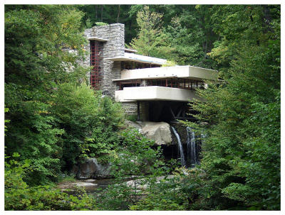 Fallingwater: The sound of the falls is a constant, soothing presence throughout the house.