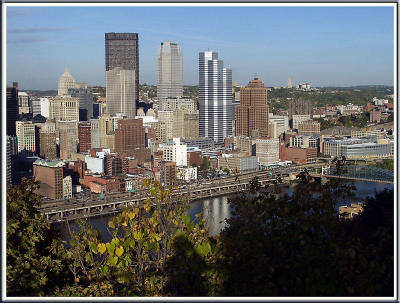Another view of Downtown from Mt. Washington (Pittsburgh, skyscraper, river, reflection)