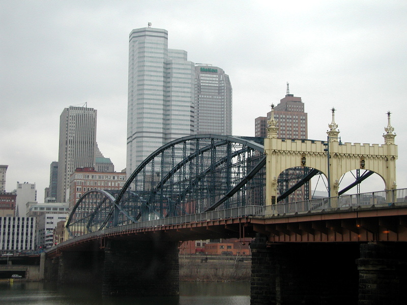 One of the prettier bridges in the City of Bridges (Pittsburgh, Smithfield Bridge)