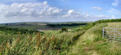 Landscape, South Downs, White hill, Kingsclere - (2 photos joined)