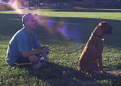 Our softball fan club president and mascot...Biscuit (making sure Chris doesn't escape)