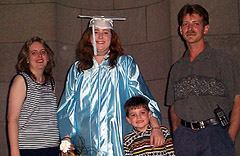 Me, Anna, Wesley, and Chris at Anna's graduation from Mercy Academy. May 2000.