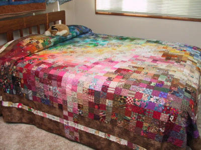 Y2K quilt, on queen size bed