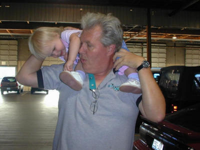 Granpa gives Kaelyn<BR>a ride on his sholders