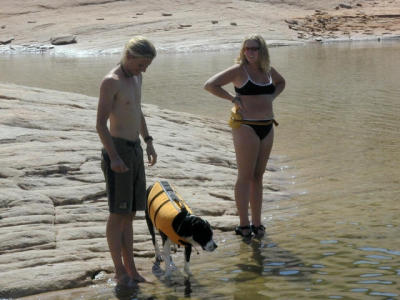 Nate, Sabrina, & Andreaplay in the water