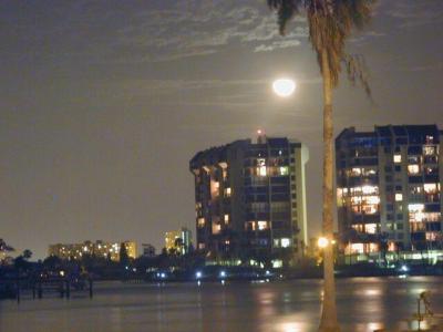 The moon rises overBoca Ciega Bay