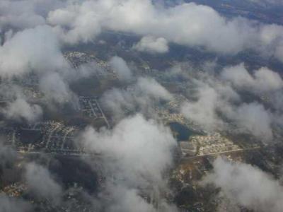 Tampa lies beneatha layer of clouds