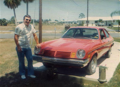 Dad with rental car (1974)