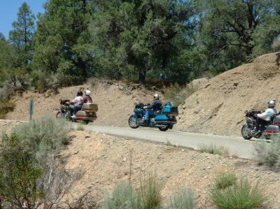 Jim with Pat, Howard and Larry climbing up a grade on Lockwood Valley Rd.