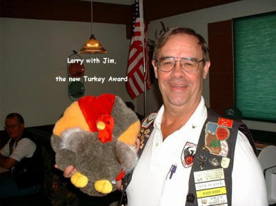 1-At the breakfast Larry introduced the new Turkey Award since Phyllis moved in with Jim in Texas.