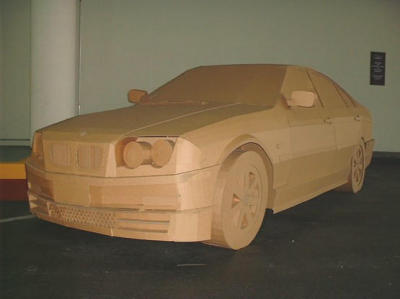 15-Life-size BMW made of cardboard.