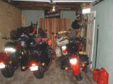Our bikes in the garage.