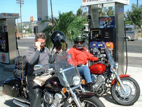 Doug & Christine filling up for Ortega Highway.