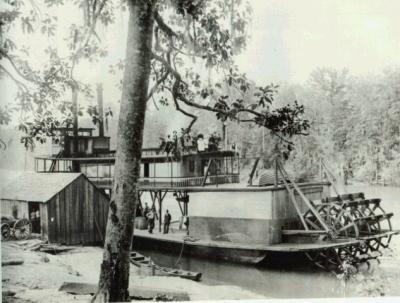 Steamboat Tied Up At Old Crisp, Ga. In Old Irwin County