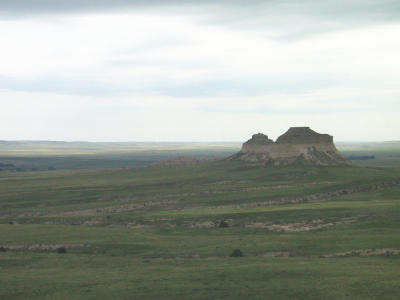 West Butte, Sandstone Formation Standing 300 ft. Above Plain