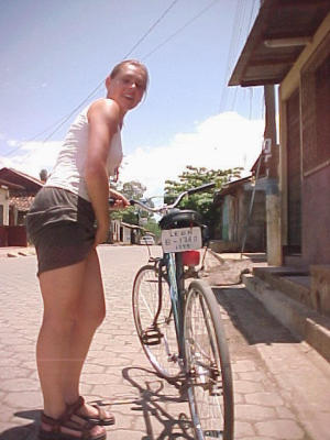 op een echte leon-fiets