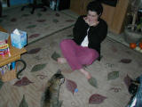 Caryn tries to to bond with Kitty 10/23/01
