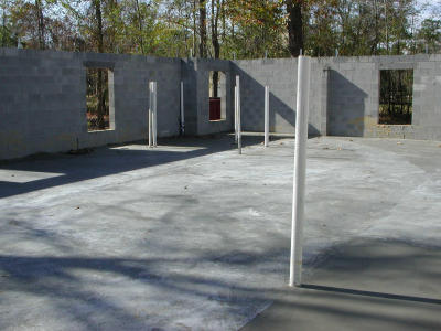 The basement / garage floor is poured 11/29/2001