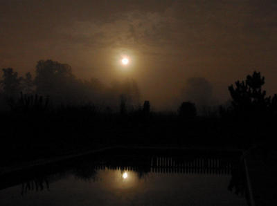 September moon over pool