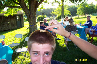 Alex's Grad Party -AnimalCracker on Head.JPG