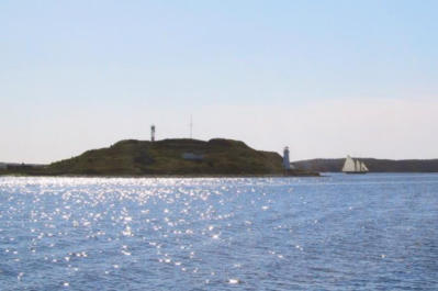 Bluenose coming out from behind George's Island