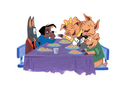 Dinner Party magazine illustration