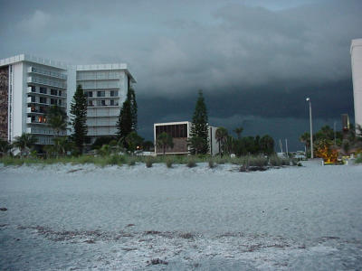 storm approach, Lido Key off Sarasota, June 2002