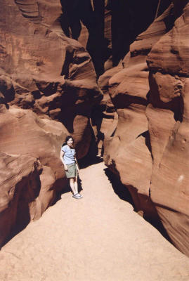 Stephanie at the exit to Upper Antelope Canyon