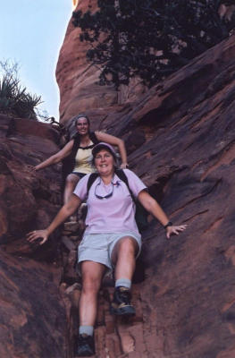 Cheryl and Mary Ann navigating The Crack