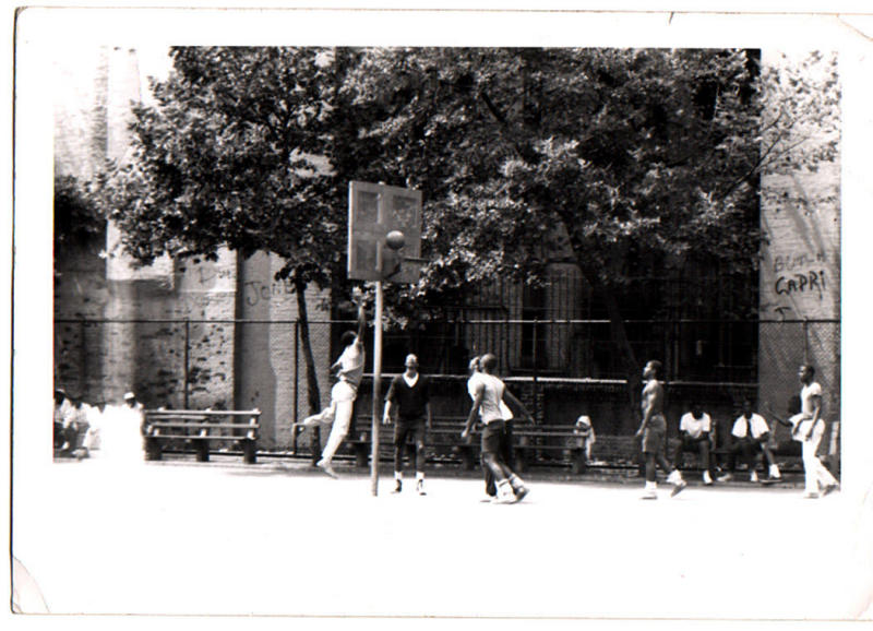 Basketball in playground